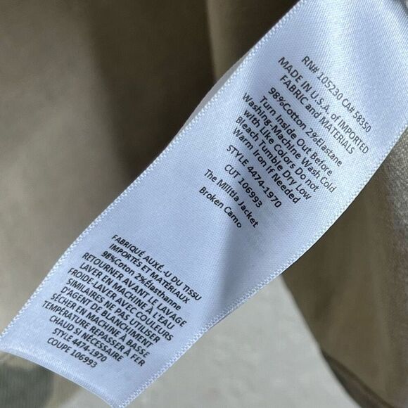 Current Elliot Womens Camo Print Button Down Coat 1 - Picture 6 of 7